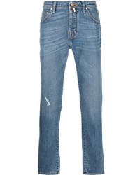 Мужские голубые рваные джинсы от Jacob Cohen