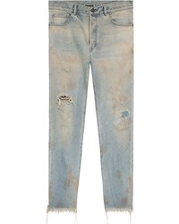 Мужские голубые рваные джинсы от John Elliott