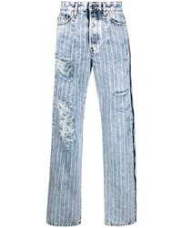 Мужские голубые рваные джинсы от Just Cavalli