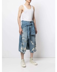 Мужские голубые рваные джинсы от Maison Mihara Yasuhiro