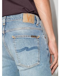 Мужские голубые рваные джинсы от Nudie Jeans