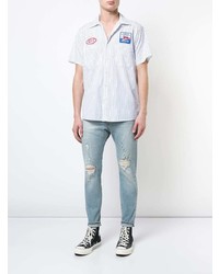 Мужские голубые рваные джинсы от R13