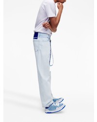 Мужские голубые рваные джинсы от KARL LAGERFELD JEANS