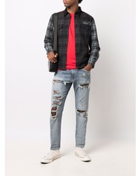 Мужские голубые рваные джинсы от Diesel