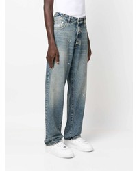 Мужские голубые рваные джинсы от DARKPARK