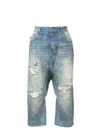 Мужские голубые рваные джинсы от Mostly Heard Rarely Seen