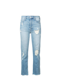 Женские голубые рваные джинсы от Mother