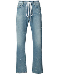 Мужские голубые рваные джинсы от Off-White