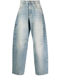 Мужские голубые рваные джинсы от Palm Angels