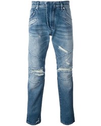 Мужские голубые рваные джинсы от Pierre Balmain