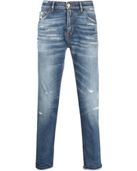 Мужские голубые рваные джинсы от PT TORINO