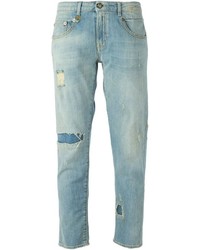 Женские голубые рваные джинсы от R 13