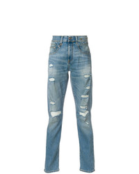 Мужские голубые рваные джинсы от R13