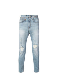 Мужские голубые рваные джинсы от R13