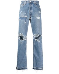 Мужские голубые рваные джинсы от Readymade