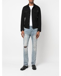 Мужские голубые рваные джинсы от purple brand