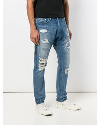 Мужские голубые рваные джинсы от Mr. Completely