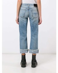 Женские голубые рваные джинсы от R13