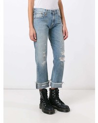 Женские голубые рваные джинсы от R13