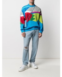 Мужские голубые рваные джинсы от MSGM