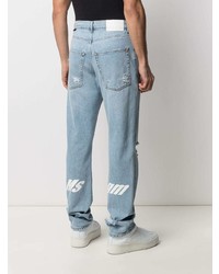 Мужские голубые рваные джинсы от MSGM