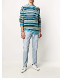 Мужские голубые рваные джинсы от Golden Goose