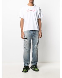 Мужские голубые рваные джинсы от Balenciaga