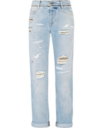 Женские голубые рваные джинсы от Roberto Cavalli