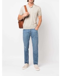 Мужские голубые рваные джинсы от Jacob Cohen