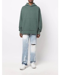 Мужские голубые рваные джинсы от 424