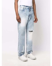 Мужские голубые рваные джинсы от 424