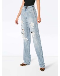 Женские голубые рваные джинсы от Ksubi