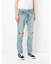 Мужские голубые рваные джинсы от Monkey Time