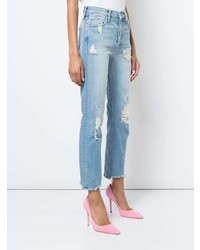 Женские голубые рваные джинсы от Mother