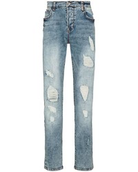 Мужские голубые рваные джинсы от True Religion