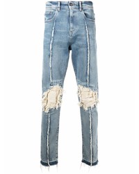 Мужские голубые рваные джинсы от VAL KRISTOPHE