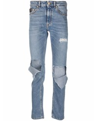 Мужские голубые рваные джинсы от VERSACE JEANS COUTURE