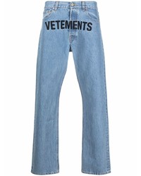 Мужские голубые рваные джинсы от Vetements