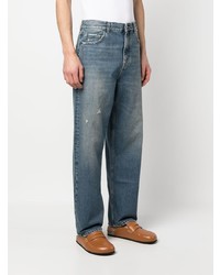 Мужские голубые рваные джинсы от Alanui