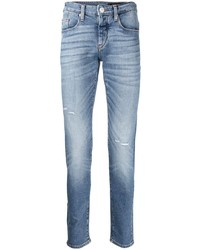 Мужские голубые рваные зауженные джинсы от Armani Exchange
