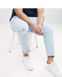 Мужские голубые рваные зауженные джинсы от ASOS DESIGN