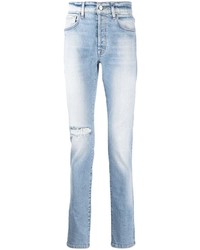 Мужские голубые рваные зауженные джинсы от Bossi Sportswear