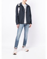 Мужские голубые рваные зауженные джинсы от Armani Exchange