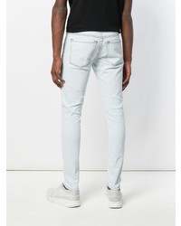 Мужские голубые рваные зауженные джинсы от Represent