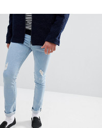 Мужские голубые рваные зауженные джинсы от Just Junkies