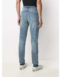 Мужские голубые рваные зауженные джинсы от VAL KRISTOPHE