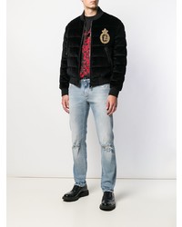 Мужские голубые рваные зауженные джинсы от Dolce & Gabbana