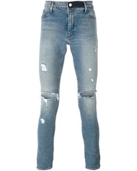 Мужские голубые рваные зауженные джинсы от RtA