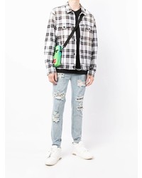 Мужские голубые рваные зауженные джинсы от Musium Div.