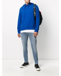 Мужские голубые рваные зауженные джинсы от PRPS